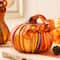 Glitzhome® Multi Striped Glass Pumpkin & Gourd Set